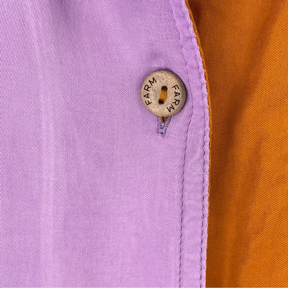 Farm Rio for Anthropologie Puff Sleeve Button Down Women’s M Color Block - Picture 6 of 16